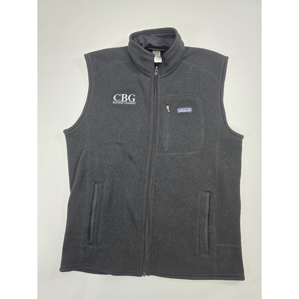 Patagonia Men’s Black Fleece Full Zip Vest Size L with LOGO
